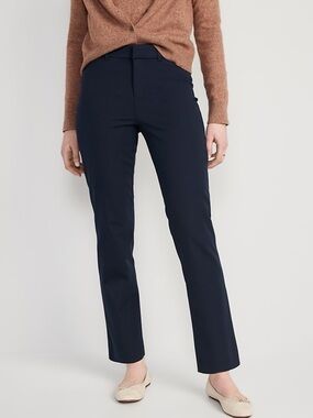 Old Navy Pixie High‑Rise Straight‑Leg Pants – Size 8 | Clean Minimalist Style |